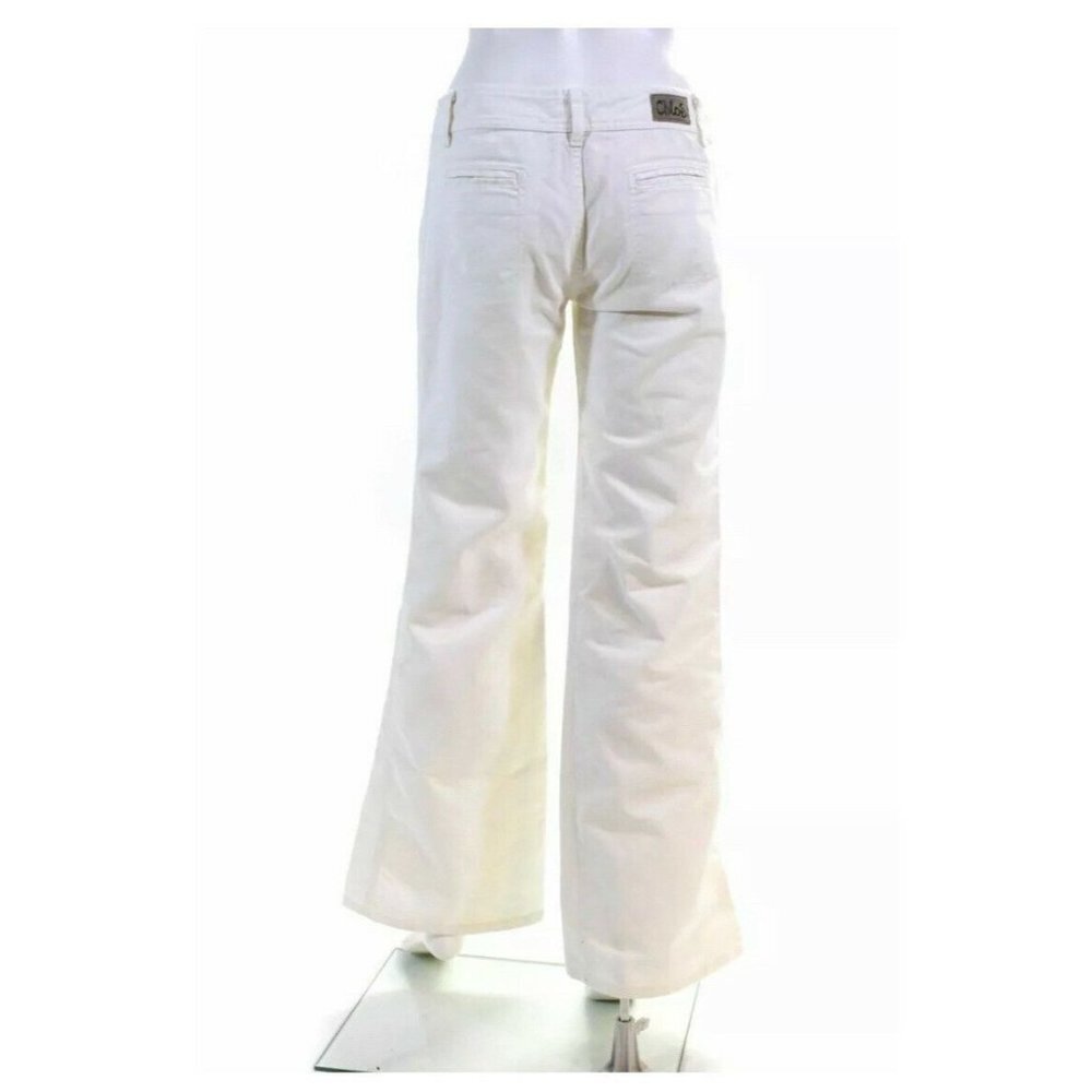 CHLOE Perle Wide Leg Low-Rise Ivory Pants Made In Italy MSRP:$895 - Picture 3 of 7
